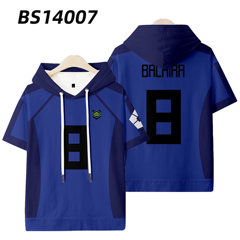 Áo Khoác Hoodie Tay Ngắn Hóa Trang Nhân Vật Brchirr Isagi Plus size Hal