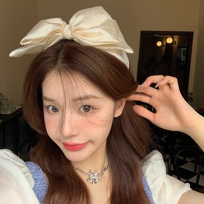 Băng Đô Nơ Bản Rộng Hai Lớp Màu Kẹo Ngọt Thời Trang Cho Nữ