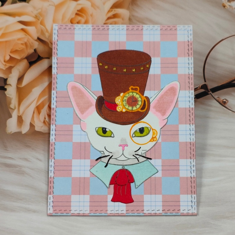 Khuôn Cắt Giấy Kim Loại Trang Trí Hình Mèo Ngộ Nghĩnh