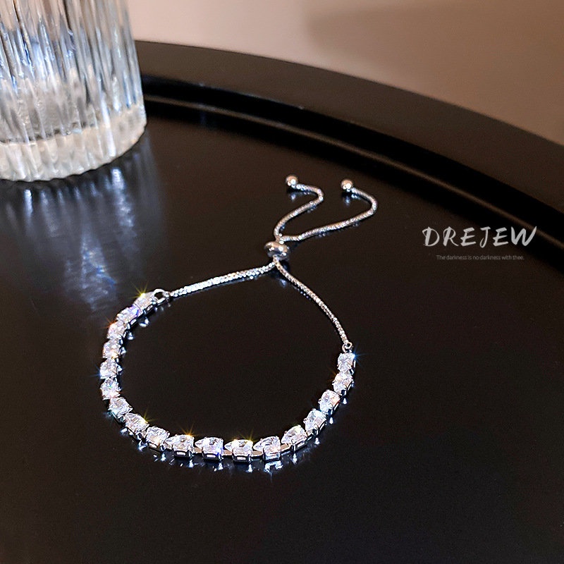 DREJEW Vòng Tay Đính Đá Zircon Đơn Giản Thời Trang Hàn Quốc Cho Nữ