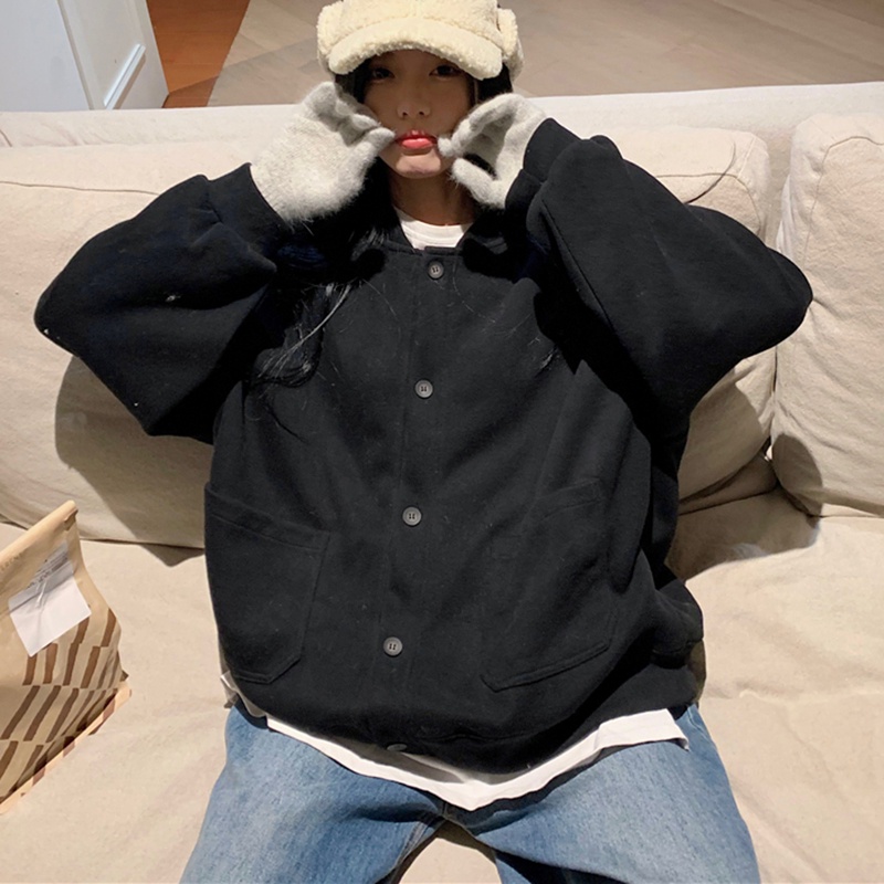 IELGY   Áo Khoác Bóng Chày cardigan Thiết Kế Cảm Giác Thời Trang niche Dành Cho Bạn Nữ