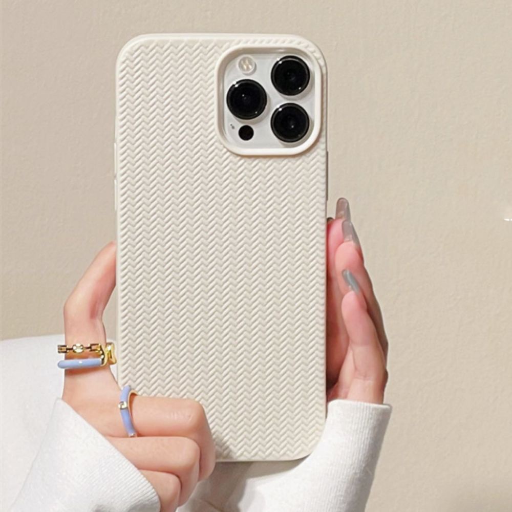 Ốp Điện Thoại TPU Mềm Họa Tiết Đan Len Màu Trơn Chống Trượt Cho IPhone 11 12 13 14 Pro Max 14 Plus X XR 7 8 Plus SE