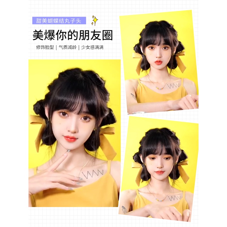 Braids Tóc Giả Xoăn Nhuộm Màu Kèm Kẹp Tóc Mái Bằng Giống Giống Thật Mát Mẻ Cho Nữ