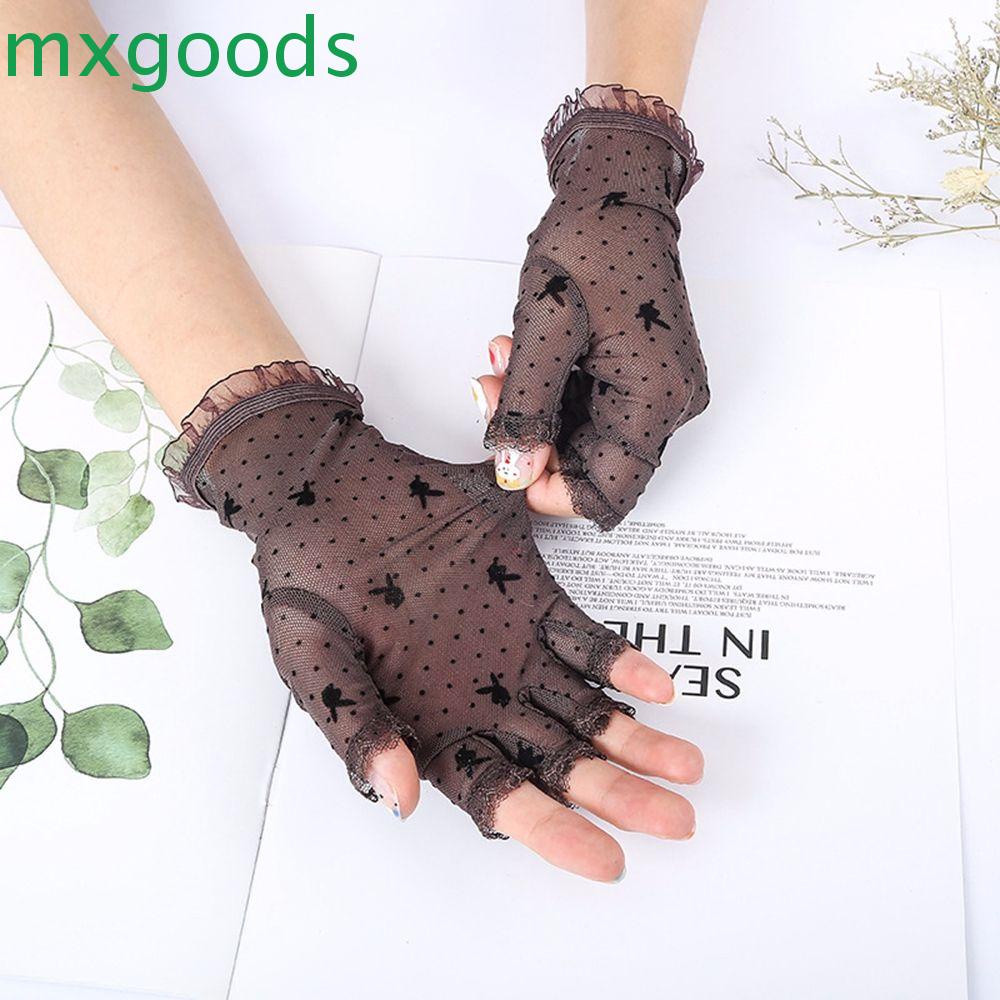 Găng Tay Lái Xe Phối Ren Lưới Thời Trang Nữ