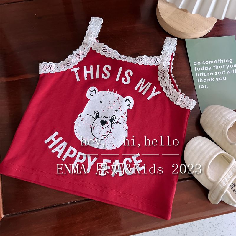 Áo Hai Dây Mùa Hè In Họa Tiết Hoạt Hình Phong Cách Hàn Quốc Hợp Thời Trang Dễ Phối Đồ Cho Bé Gái