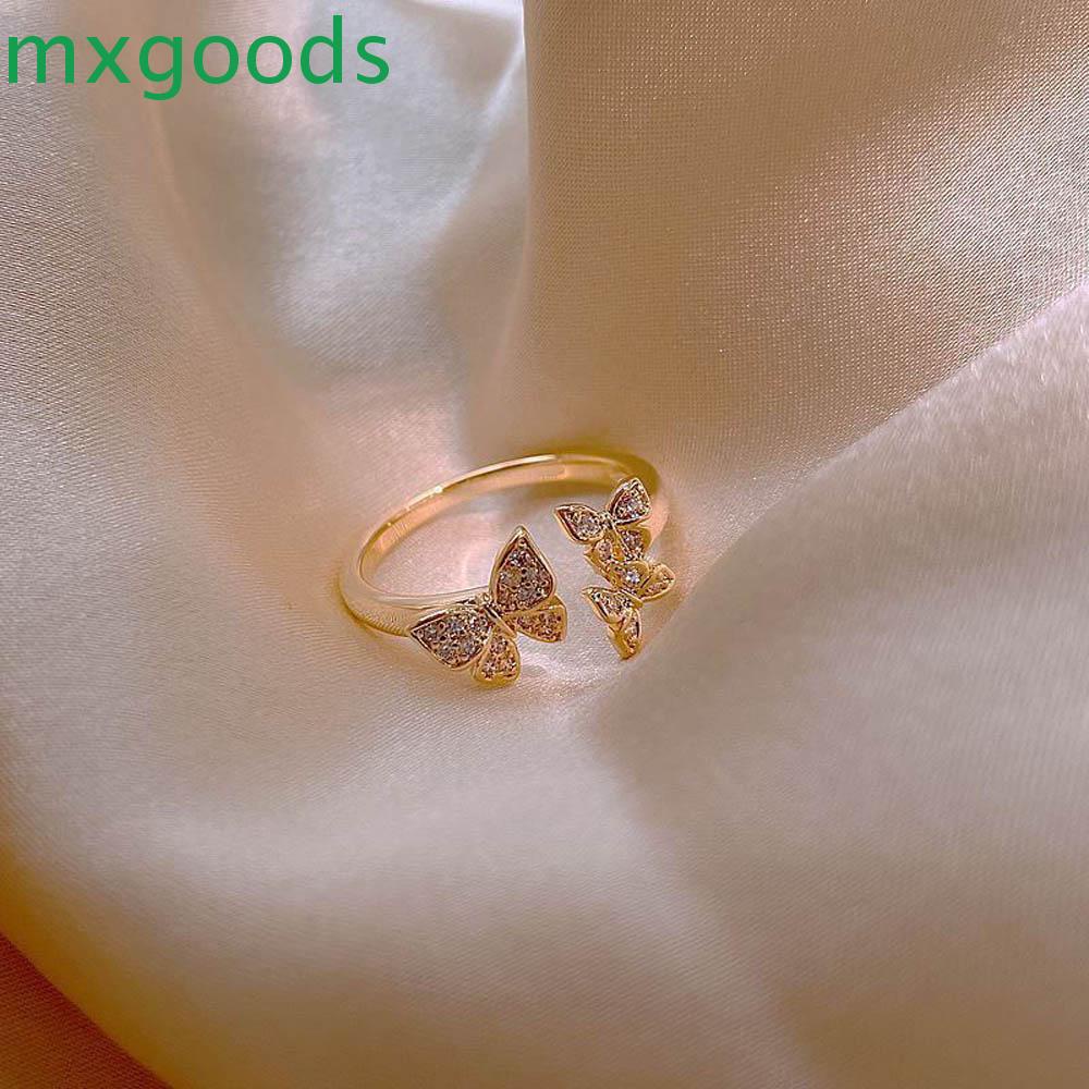 Nhẫn dạng mở điều chỉnh được họa tiết bướm / trái tim thời trang cho nữ