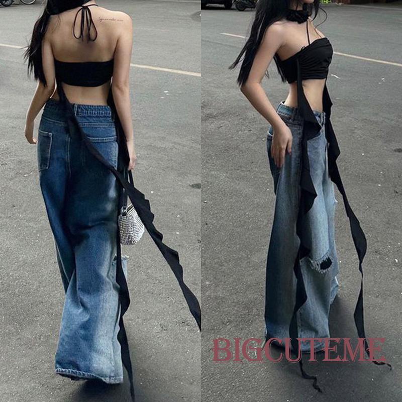 [] - Áo Không Tay Hở Lưng Nhún Bèo Thời Trang Đi Tiệc Mùa Hè Cho Nữ