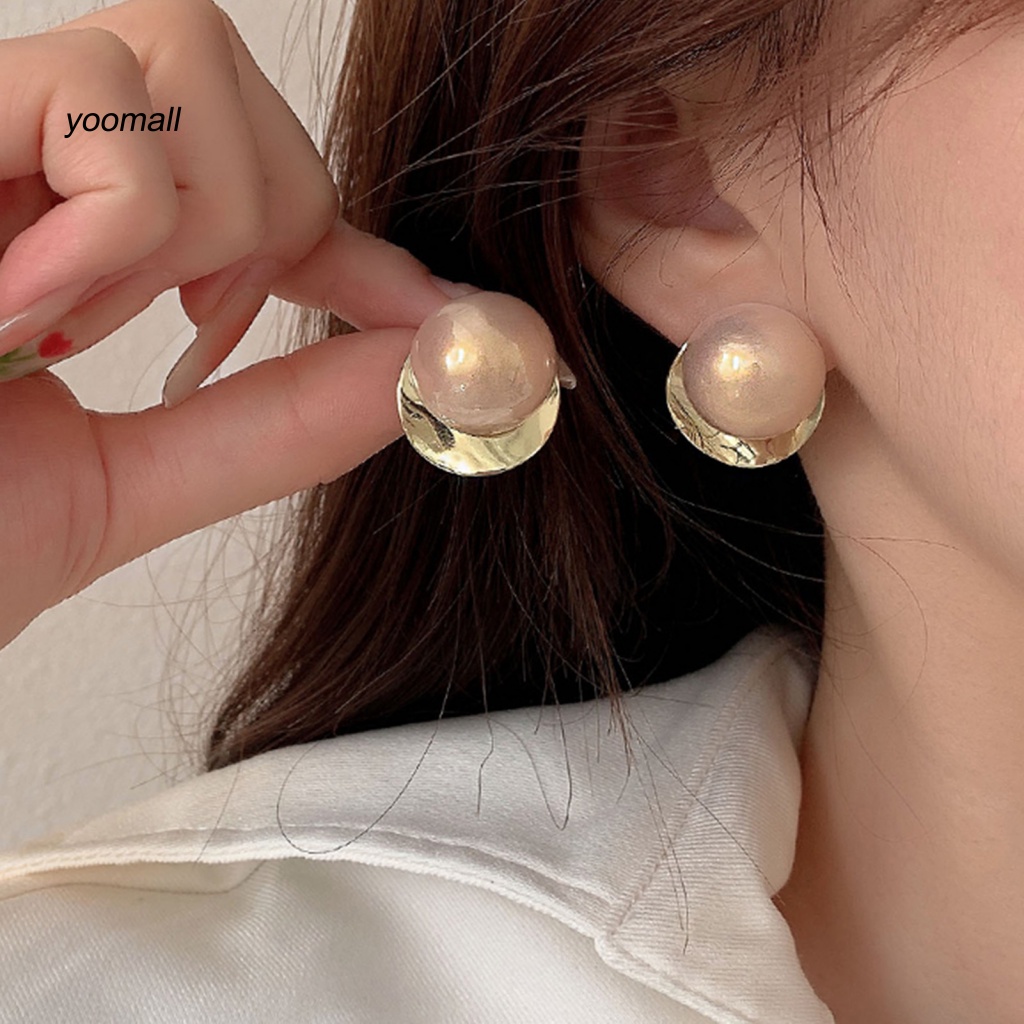 1 Đôi Bông Tai Ngọc Trai Giả Cao Không Gây Dị Ứng