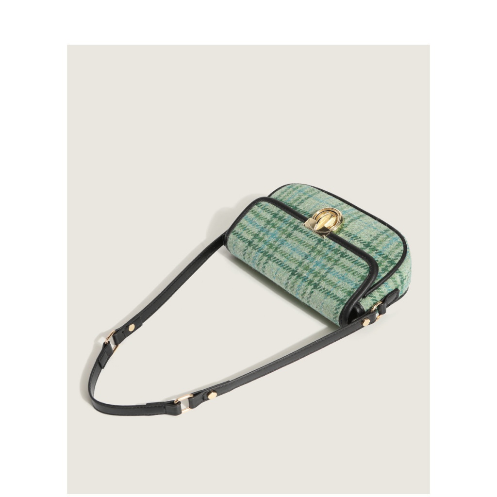 Túi Xách Đeo Dưới Cánh Tay Kẻ Sọc Màu Sắc Tương Phản Cá Tính Cho Nữ