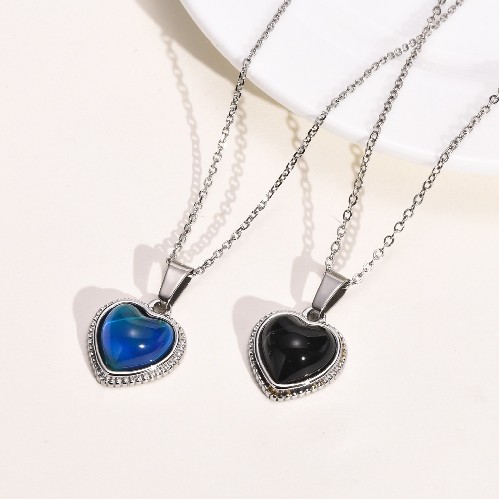 Vnox Vòng cổ Mặt Đá Cảm Biến Nhiệt Độ Thay Đổi Màu Theo Nhiệt Độ Cho Nữ