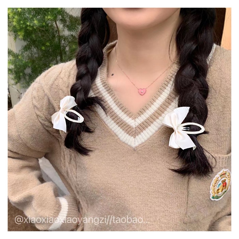 (MớI) Kẹp TóC HìNh Nơ Satin MàU Trơn Đơn GiảN [1 CáI