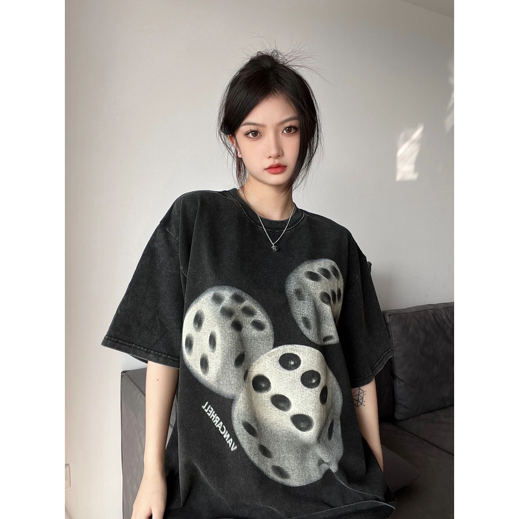 NRVP Áo Thun Đen 100% Cotton Tay Ngắn Dáng Rộng Phong Cách Hàn Quốc Cho Nữ Có Size 5XL