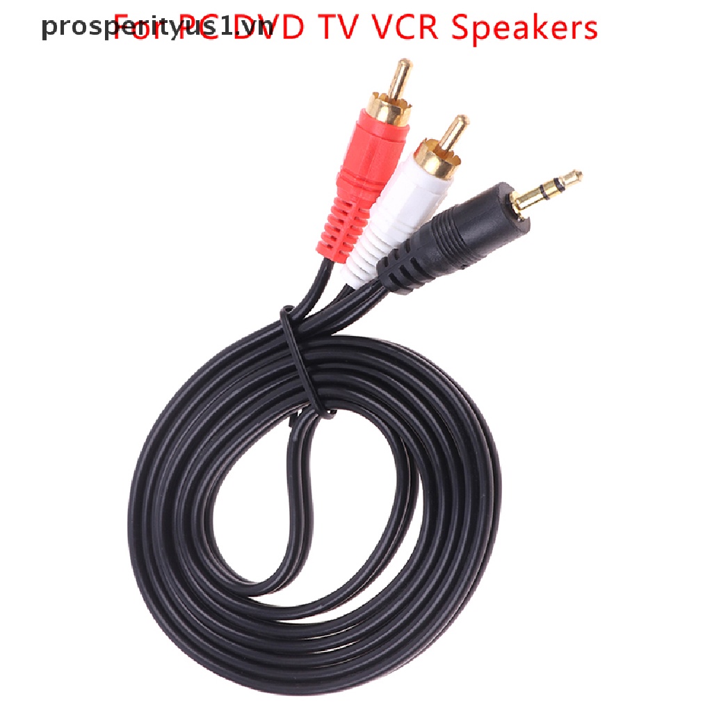 Dây Cáp Âm Thanh / Video 2RCA Chuyển Đổi Giắc Cắm 3.5mm Sang 2 RCA prosperityus1 Cho PC DVD TV VCR
