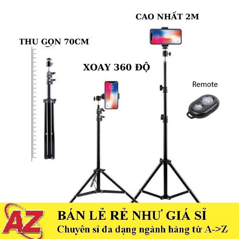 Giá Đỡ Gậy Chụp Hình, Giá Đỡ Điện Thoại Livestream, Quay Video TikTok 3 Chân Chắc Chắn