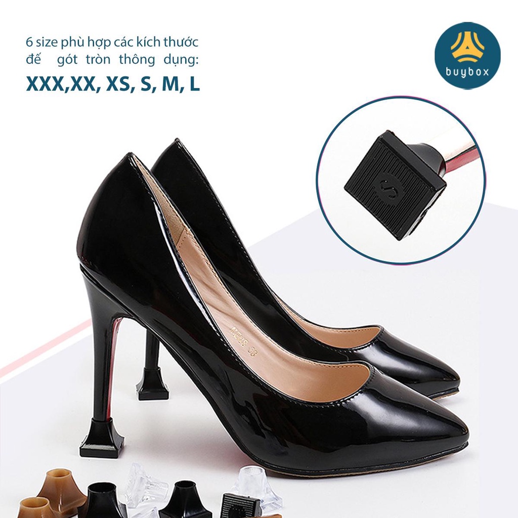 Bộ đôi nút bọc gót giày cao gót hinhg tròn, chữ U giảm tiếng ồn chống mòn gót - Buybox - BBPK337