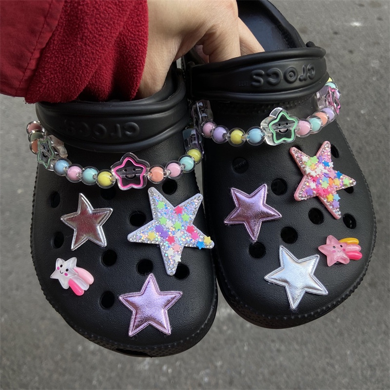 < Star > Phụ Kiện Khóa Dán Trang Trí Giày Dép crocs jbbitz diy