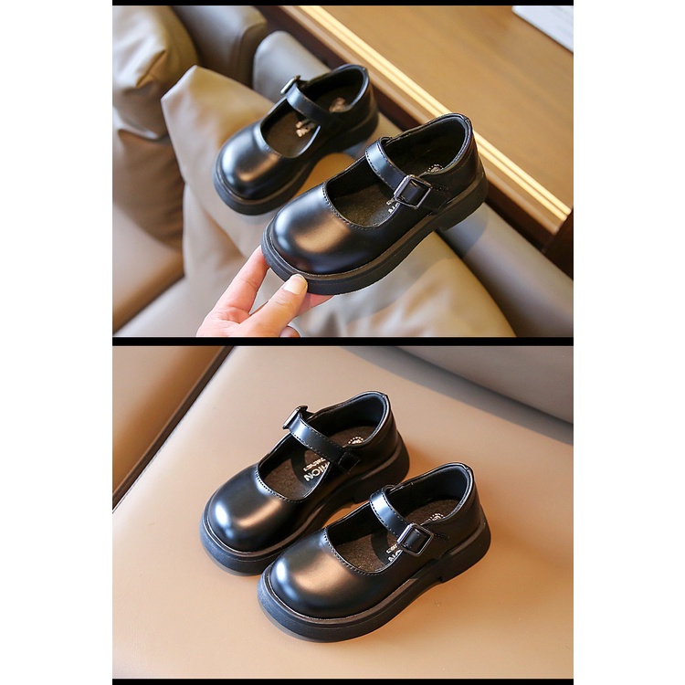 Giày Búp Bê Da PU Đế Bằng Phong Cách Công Chúa Mary Jane Dành Cho Bé Gái Size 23-35