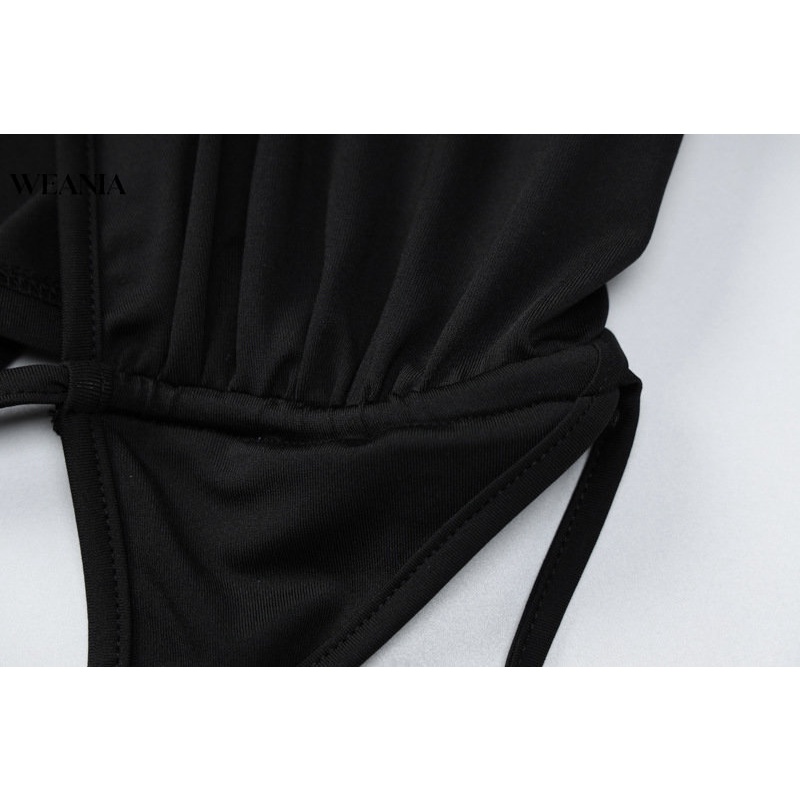 Đầm Nữ Tay Dài Cổ Chữ V Phối Ren Thời Trang Quyến Rũ