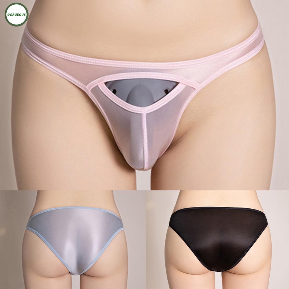 GORGEOUS~Men Sexy Briefs Sheer Pouch Panties Underwear Hollow Out Lingerie Low Waist