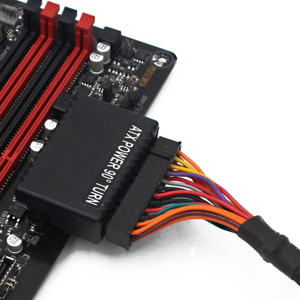 Bo Mạch Chủ Chuyển Đổi Gaqee ATX 24pin Female Sang 24pin Male 90 Độ Cho Máy Tính