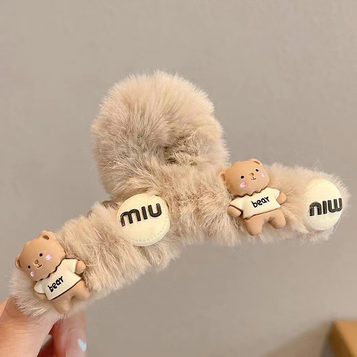 Kẹp Tóc Hình Cá Mập Phủ Lông Thời Trang Thu Đông 2023 Cho Nữ