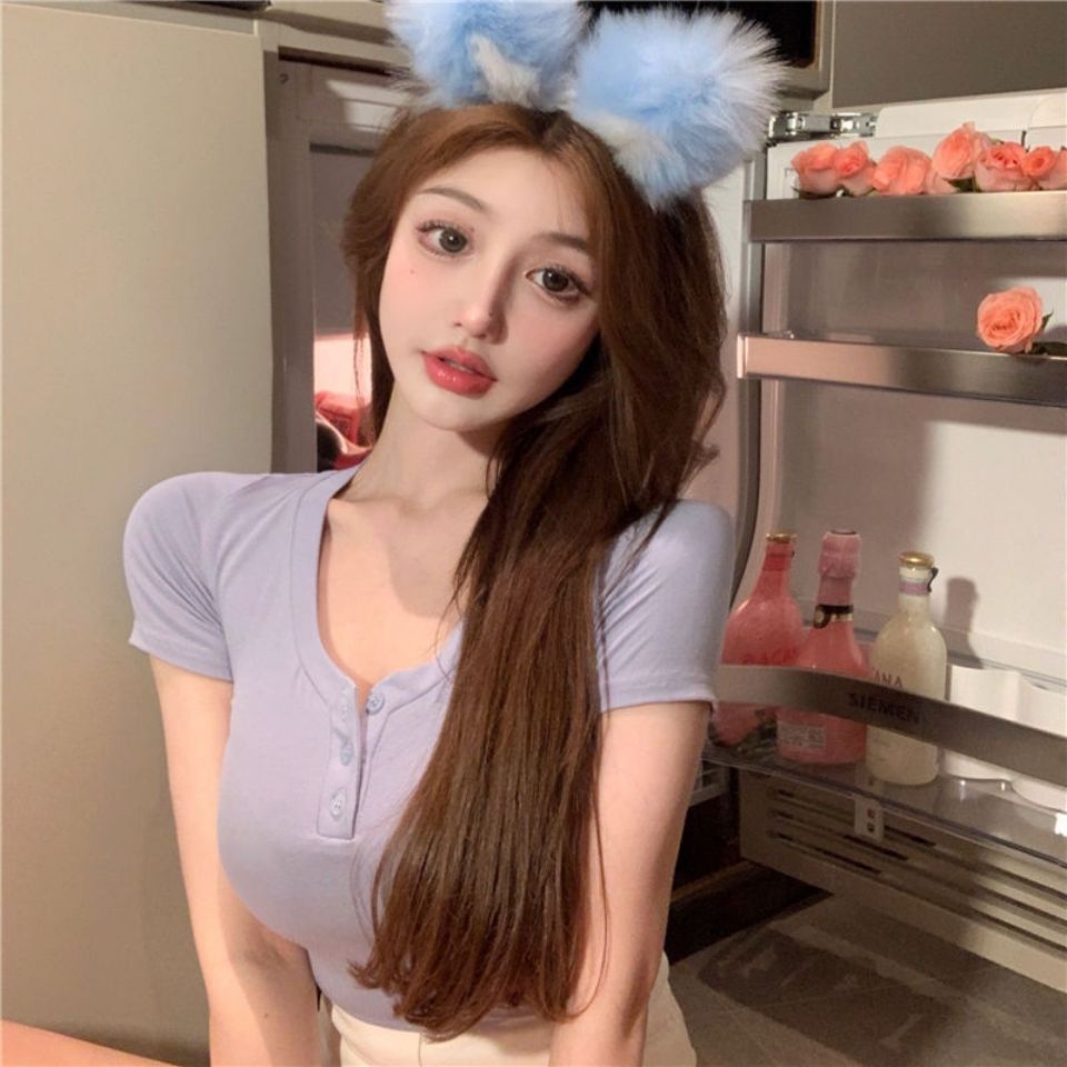 COZOK Áo Thun Nữ Ngắn Tay Dáng Ôm