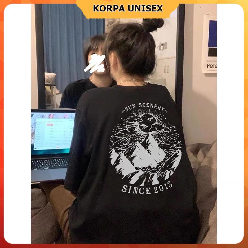 [ Ảnh Thật ] Áo thun tay lỡ form rộng in hình ngọn núi SUN SCENERY 2 - phông ulzzang oversize unisex nam nữ