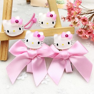 Bộ kẹp tóc đính kim cương lấp lánh hình hello kitty cho bé gái