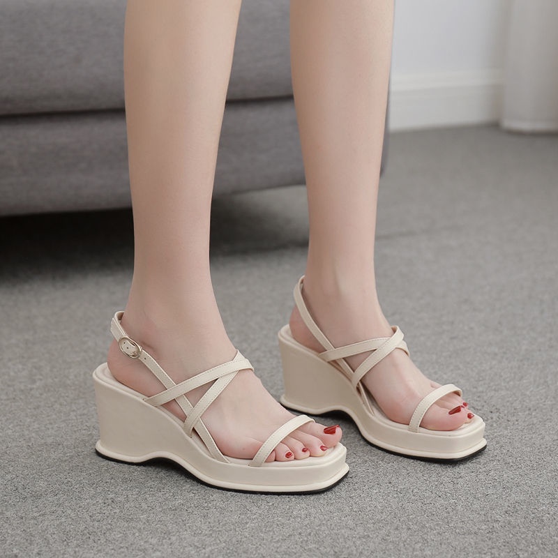 Sandal Cao Gót Hở Ngón Đế Xuồng Thời Trang Dành Cho Nữ
