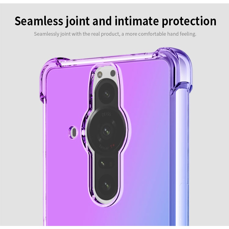 Ốp Điện Thoại TPU Silicone Dẻo Trong Suốt Màu Gradient Có Túi Khí Chống Sốc / Trầy Xước Cho Sony Xperia 1 5 10 V IV Xperia Pro-I 1 V