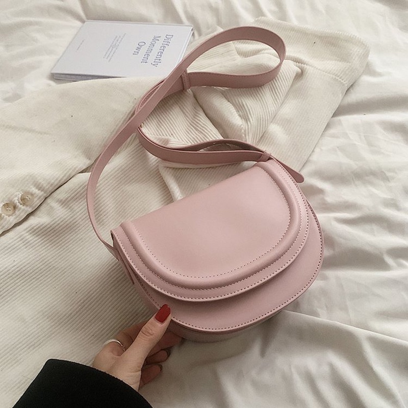 Túi Đeo Chéo Màu Sắc Tương Phản Phong Cách Phương Tây Cho Nữ