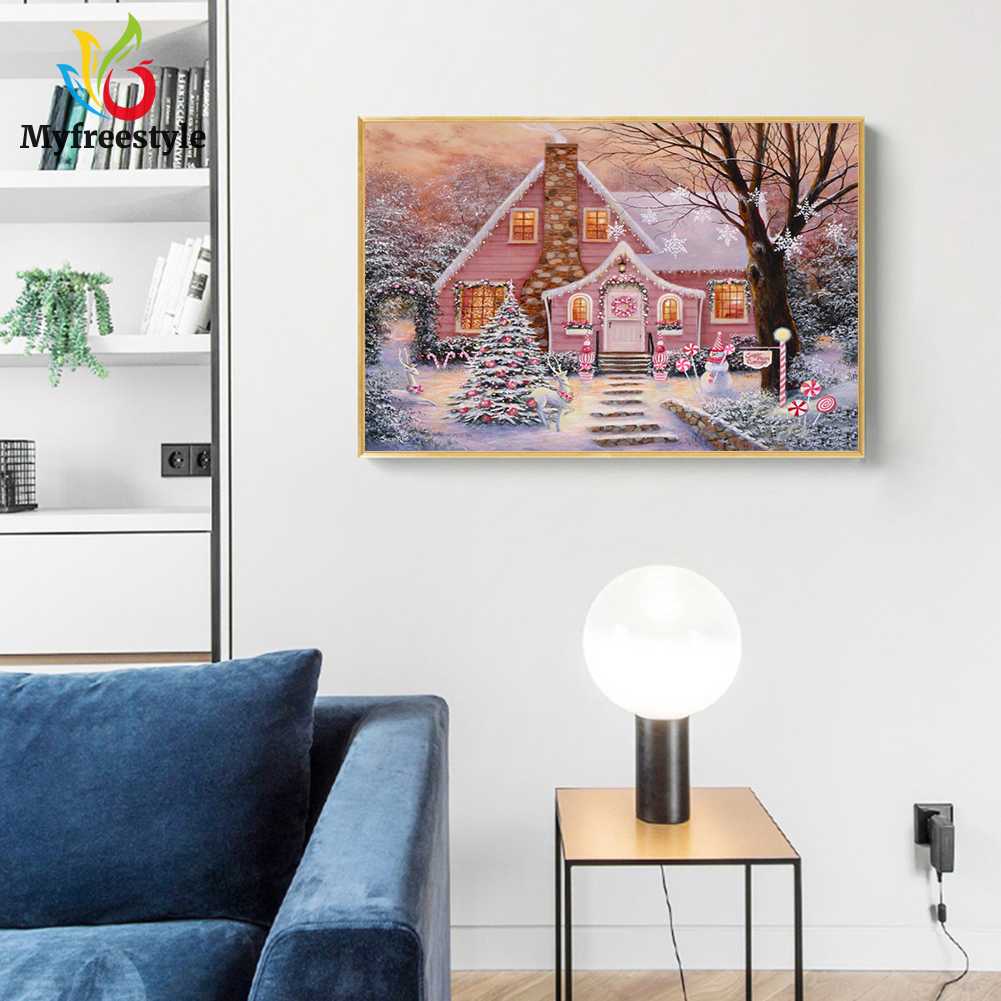 40*30cm Tranh Đính Đá Kim Cương Toàn Bộ Họa Tiết Giáng Sinh Diy