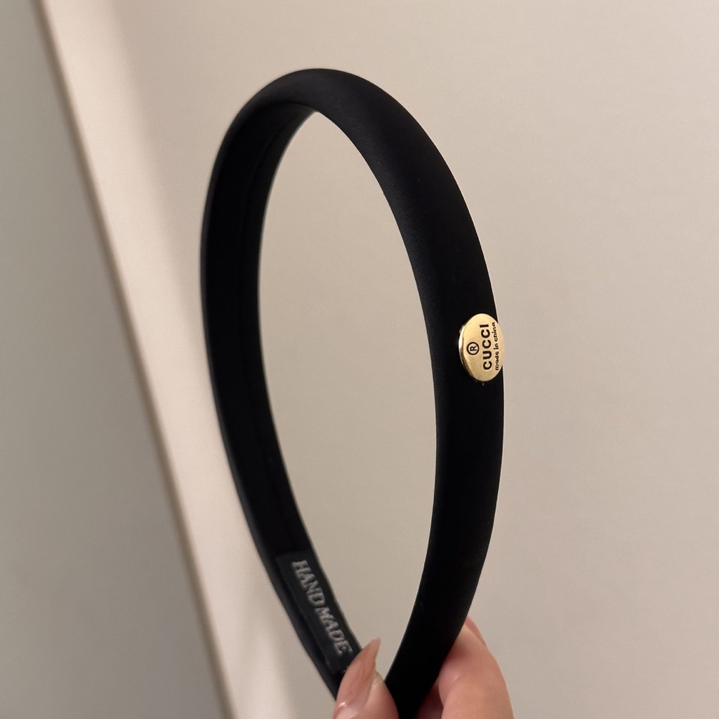 Băng Đô Cài Tóc Bằng Xốp Satin In Chữ Kim Loại Hình Oval Phong Cách Mới Đơn Giản Cho Nữ