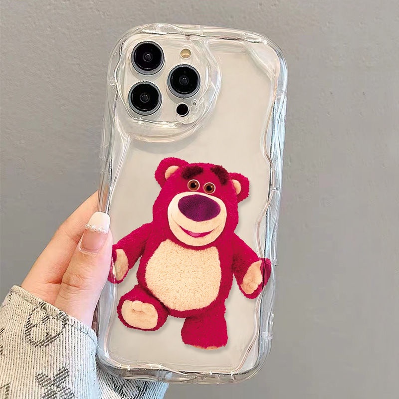 ✅Ốp Điện Thoại Trong Suốt Viền Cong Hình Gấu / Dâu Tây Nhồi Bông Cho iPhone14 / 13promax 12 / 11 7 / 8p xs / xr Nleg