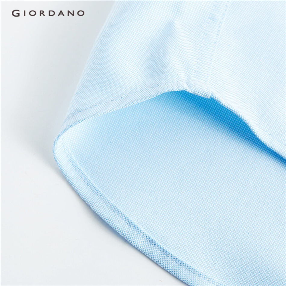 GIORDANO MEN Non-iron short sleeve cotton oxford shirt 01043289