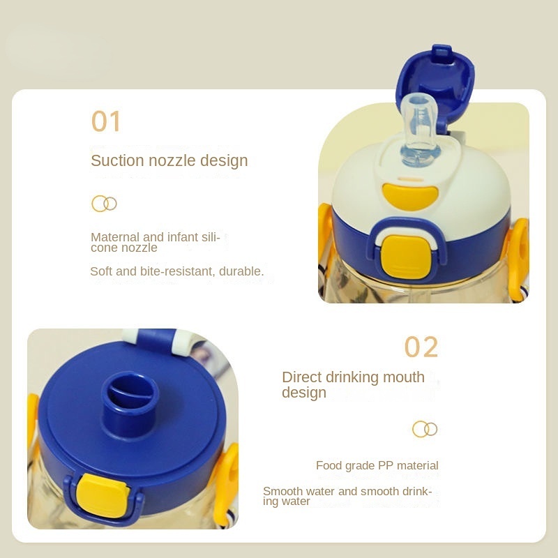 Bình Nước Nhựa Có Ống Hút Họa Tiết Disney Dễ Thương Cho Bé