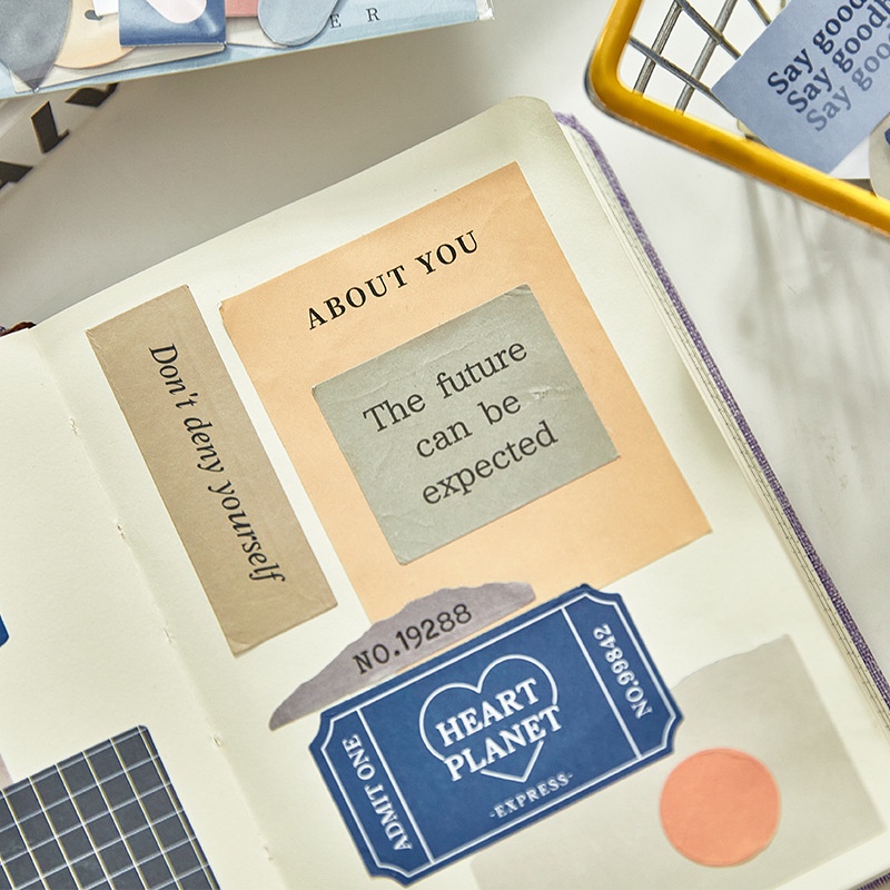 Bộ 40 Tấm Sticker Dán Trang Trí Sổ Tay Đơn Giản Xinh Xắn