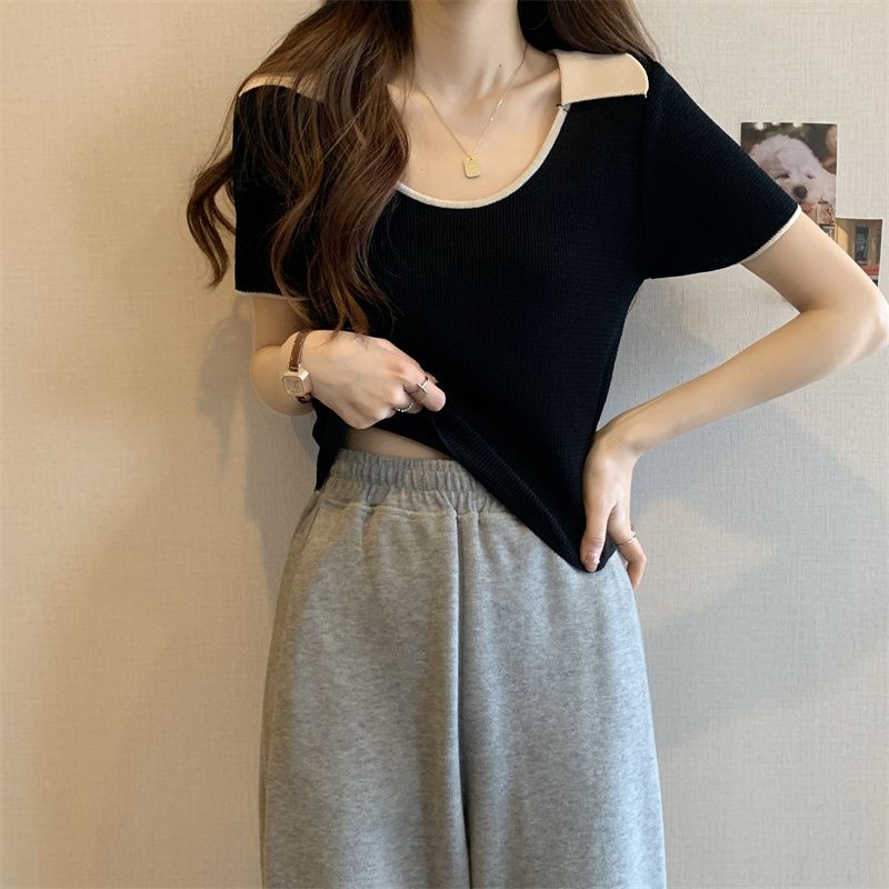 COZOK Áo polo Tay Ngắn Dáng Ôm Thời Trang Cho Nữ
