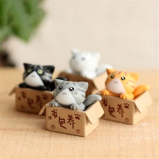 Mô Hình mèo vàng mèo xám mập dễ thương trang trí tiểu cảnh Chậu Cây mini Trang Trí Văn Phòng / Để Bàn