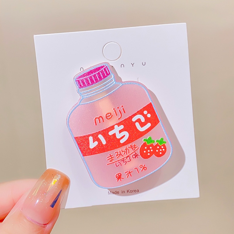 ※LISA※Kẹp Tóc Hình Chai Nước Hoạt Hình Phong Cách Hàn Quốc Dễ Thương