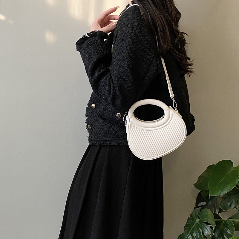 Túi Đeo JASMIN NOIR Chéo Hình Vỏ Sò Họa Tiết Kẻ Sọc Đơn Giản Thời Trang Cho Nữ