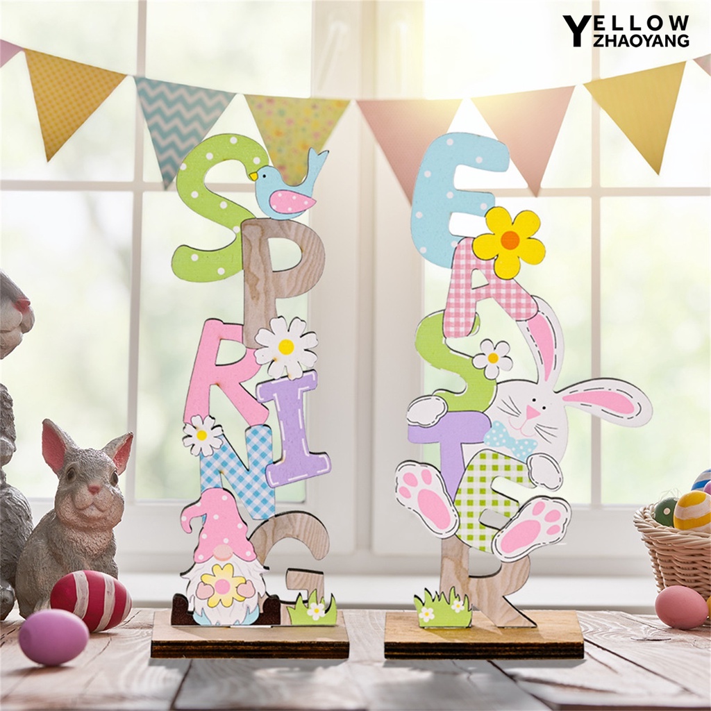 Bảng Hiệu Bằng Gỗ Họa Tiết Thỏ NY-Lovely Dễ Thương Dùng Trang Trí Bàn