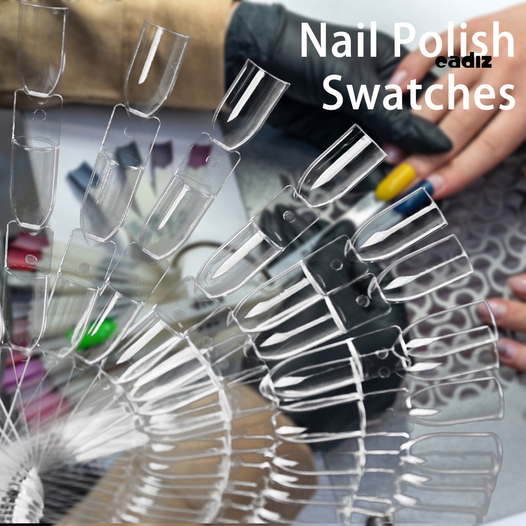 Bộ 50 Bảng Trưng Bày Móng Tay Giả Trong Suốt Hình Quạt Dễ Sử Dụng Thân Thiện Với Môi Trường