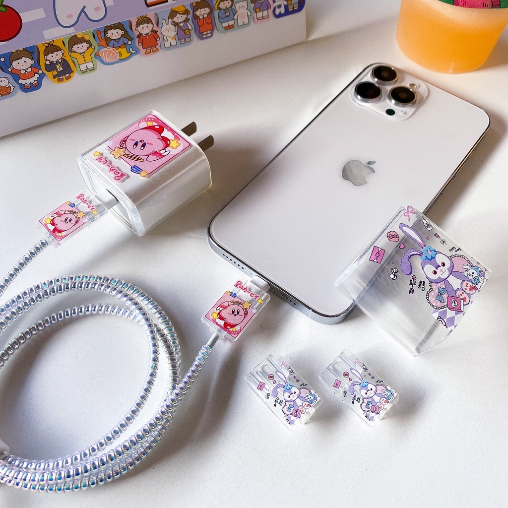 Vỏ Bọc Bảo Vệ Dây Cáp Sạc Apple 18w 20W 5w Họa Tiết Hoạt Hình Dễ Thương