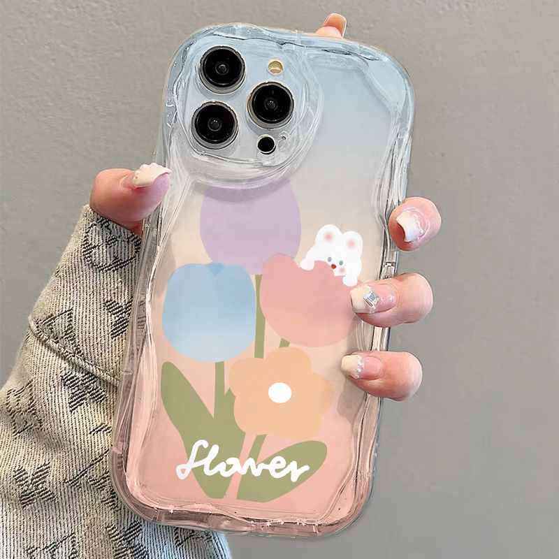 ✅Ốp Điện Thoại Mềm Trong Suốt Chống Sốc Hình Hoa Tulip Cho iPhone14 / 13promax 12 / 11 7 / 8p xs / xr Bộ Đồ Chơi EP1R