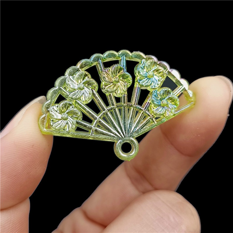 Set 10 / 20 Mặt Dây Chuyền Hình Quạt Hoa Hồng Mạ Vàng Thời Trang