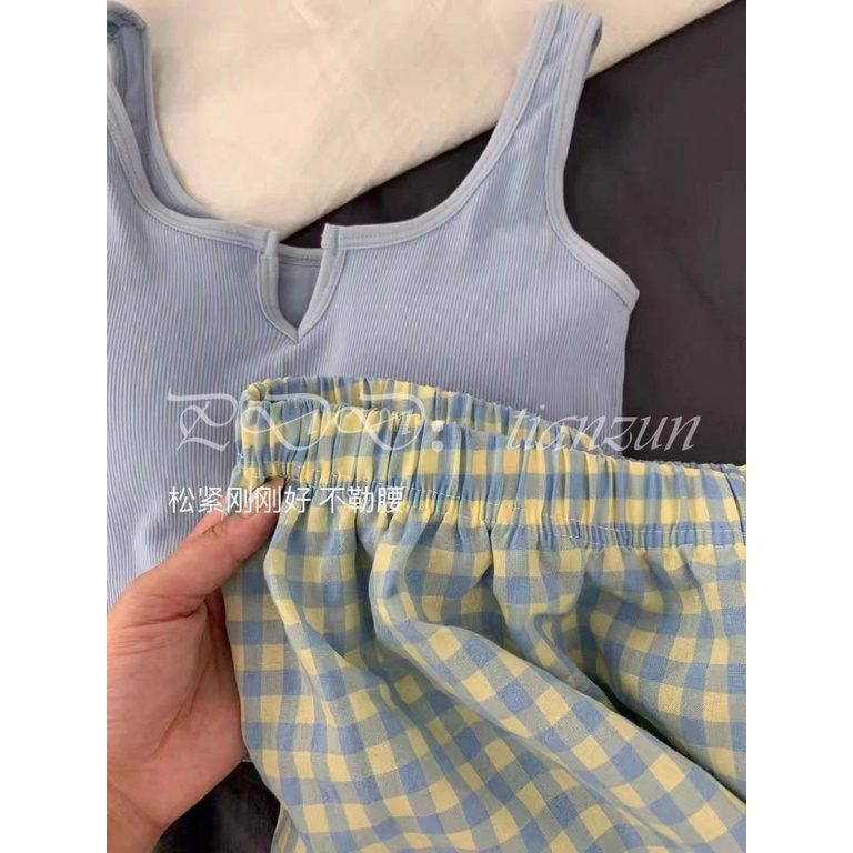 Bộ đồ ngủ FDS zhhb với áo không tay thời trang mùa hè dễ thương cho nữ (Có bán lẻ)