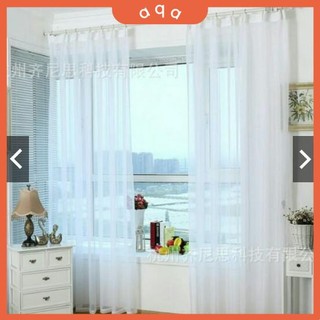 Rèm khoen lỗ 4.5cm, khoen ri đô 3.4cm, dán tường mẫu VOAN TRẮNG kích thước 1M X 2M cao