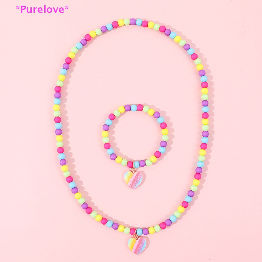 Dây Chuyền Mặt Trái Tim Nhiều Màu Sắc Dễ Thương Cho Bé Gái Mới