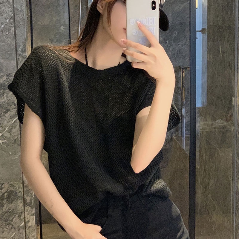 Áo Thun Tay Ngắn Cổ Tròn Dáng Rộng Màu Sắc Đơn Giản Thời Trang Cho Nữ